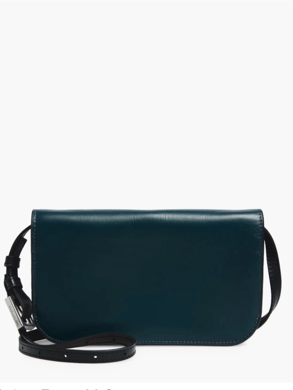 All Saints Teal Leather Crossbody Bag with Adjustable Strap